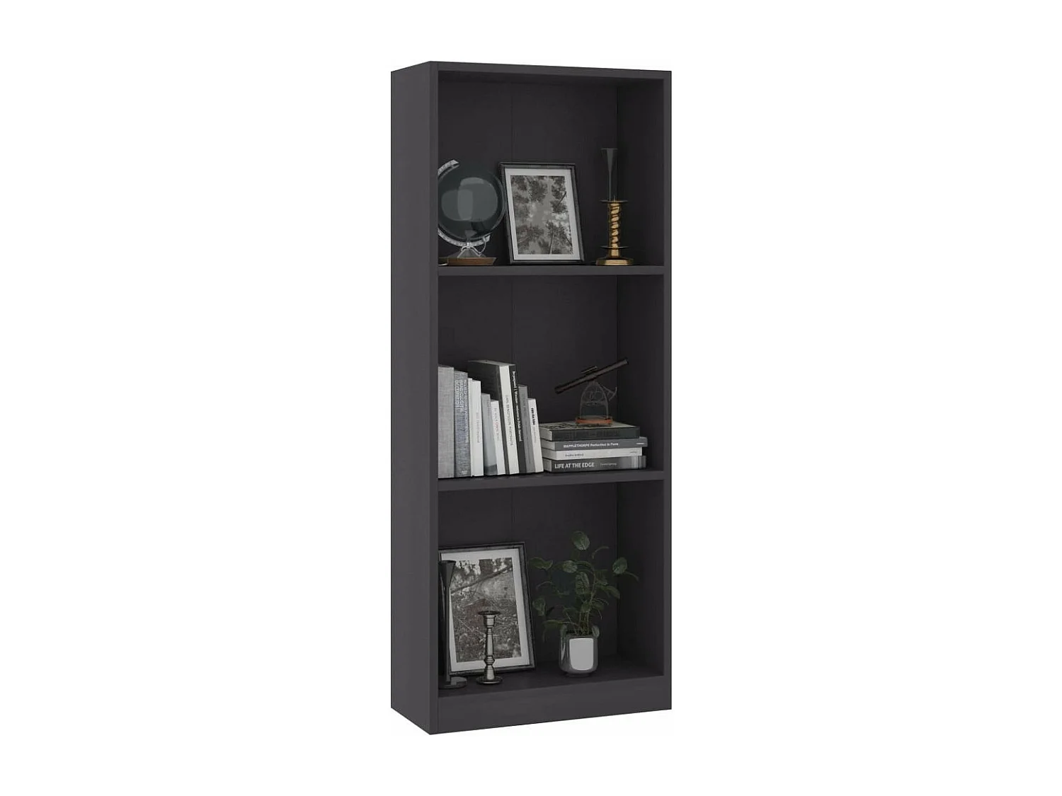 Petite armoire étagère Lydo 40cm - 3 niveaux-Couleur Gris
