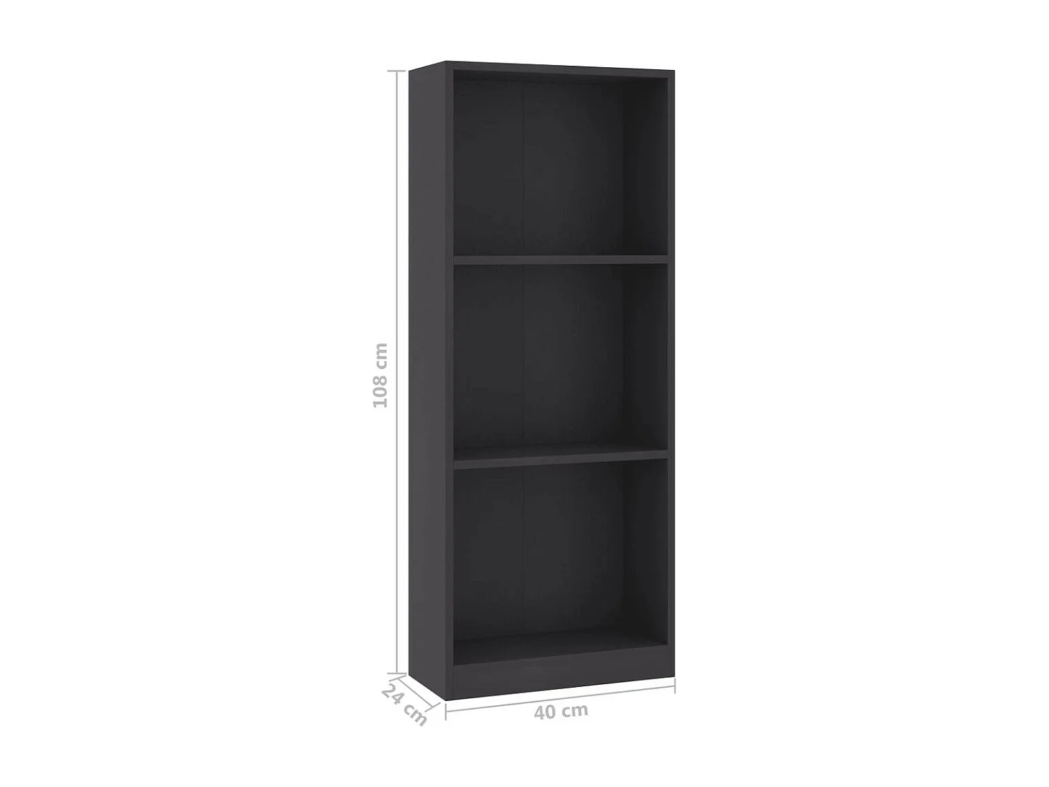 Petite armoire étagère Lydo 40cm - 3 niveaux-Couleur Gris