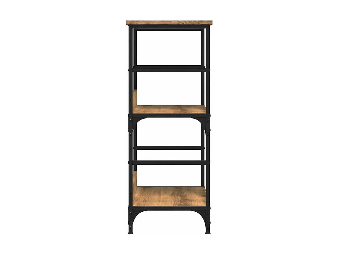 Petite étagère bibliothèque bois et métal Kano 50cm - Style industriel-Marron clair