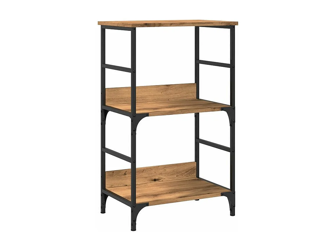 Petite étagère bibliothèque bois et métal Kano 50cm - Style industriel-Marron clair