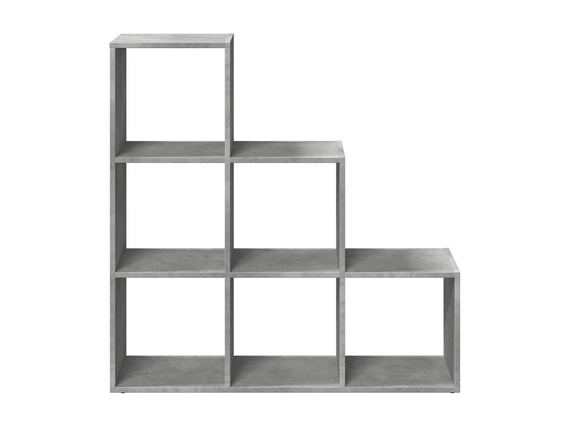 Étagère bibliothèque escalier 3 niveaux Kato 99cm - 6 niches-Couleur Gris béton