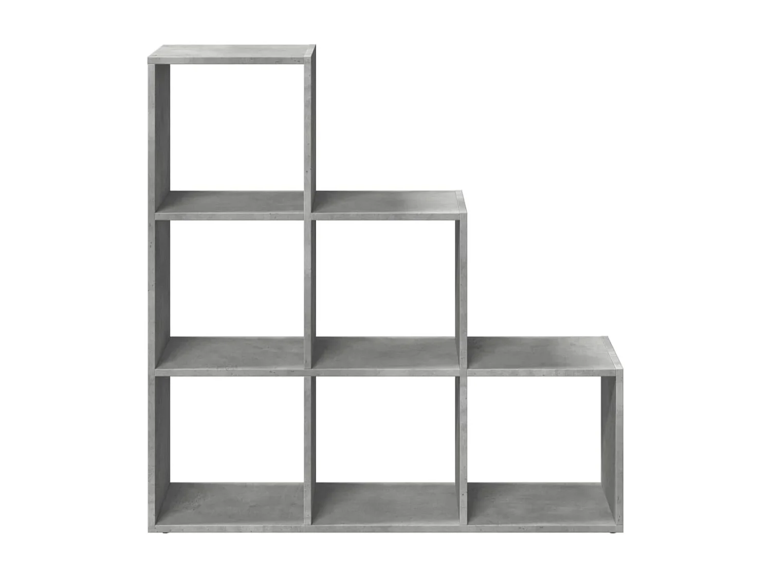 Étagère bibliothèque escalier 3 niveaux Kato 99cm - 6 niches-Couleur Gris béton