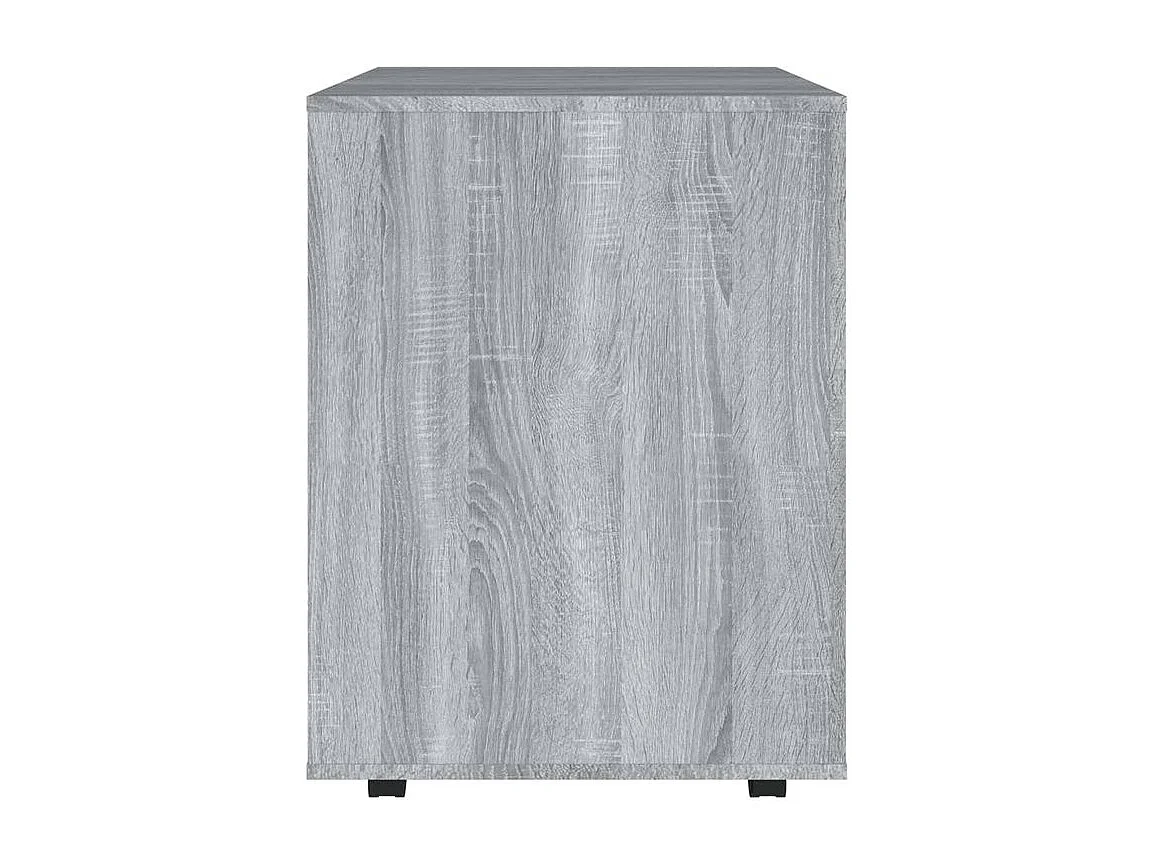 Petit meuble de rangement sur roulettes Burok 60cm – Discret et pratique-Couleur Chêne gris