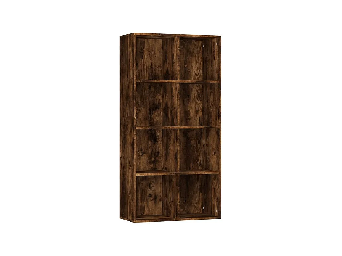 Petite étagère 8 compartiments Zora 66cm – Verticale ou horizontale-Couleur Marron fumé