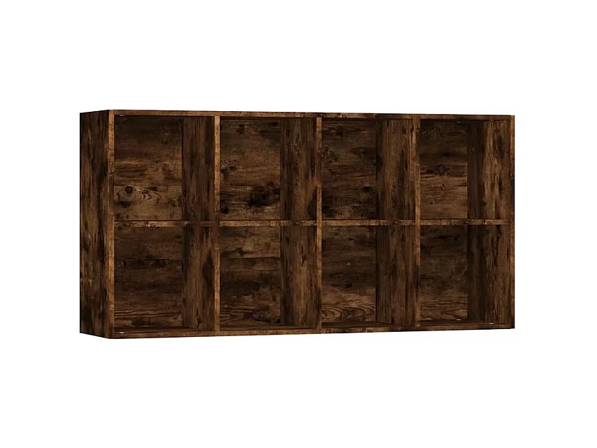 Petite étagère 8 compartiments Zora 66cm – Verticale ou horizontale-Couleur Marron fumé
