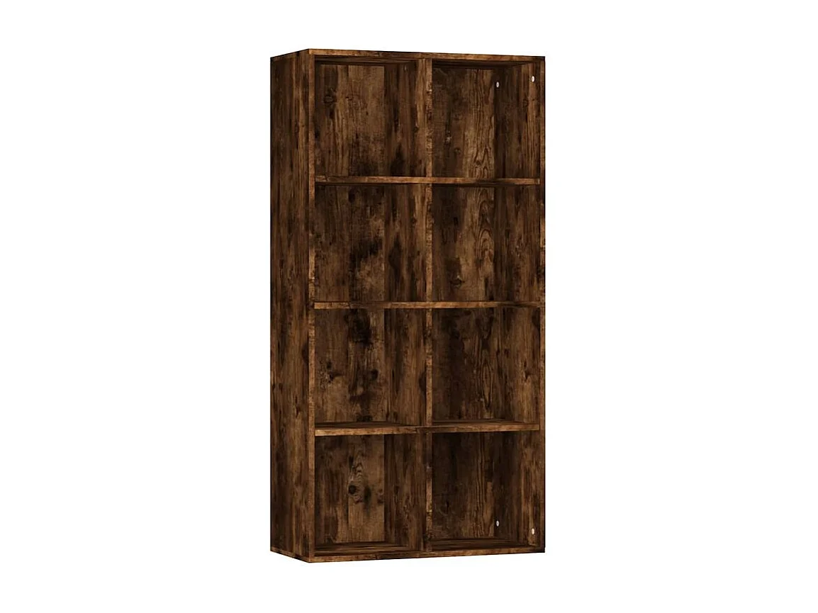 Petite étagère 8 compartiments Zora 66cm – Verticale ou horizontale-Couleur Marron fumé