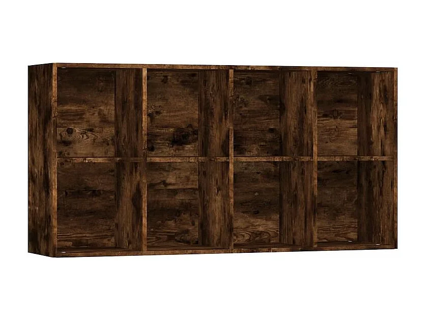 Petite étagère 8 compartiments Zora 66cm – Verticale ou horizontale-Couleur Marron fumé