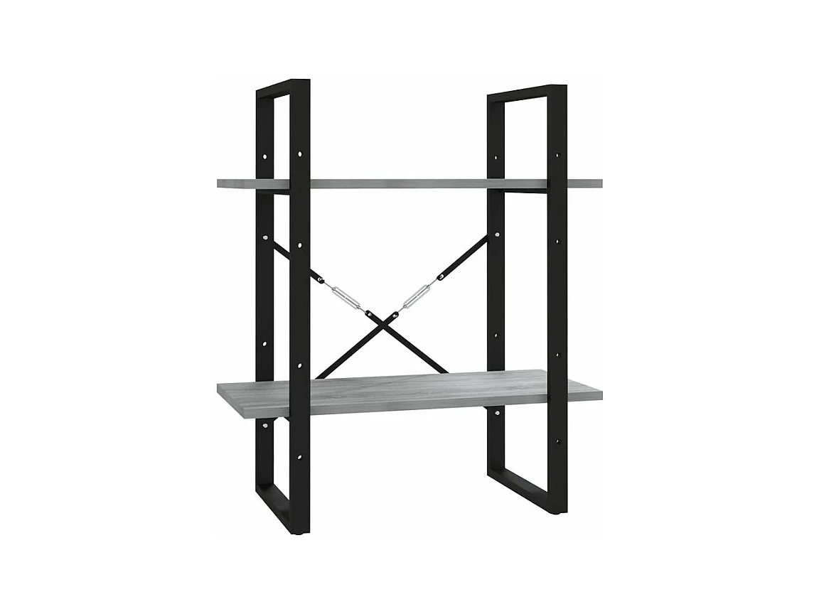 Petite étagère style industriel Loza 60cm-Couleur Chêne gris