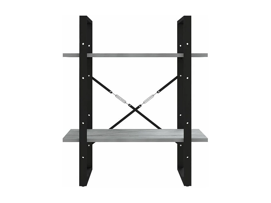 Petite étagère style industriel Loza 60cm-Couleur Chêne gris