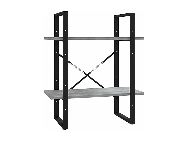 Petite étagère style industriel Loza 60cm-Couleur Chêne gris