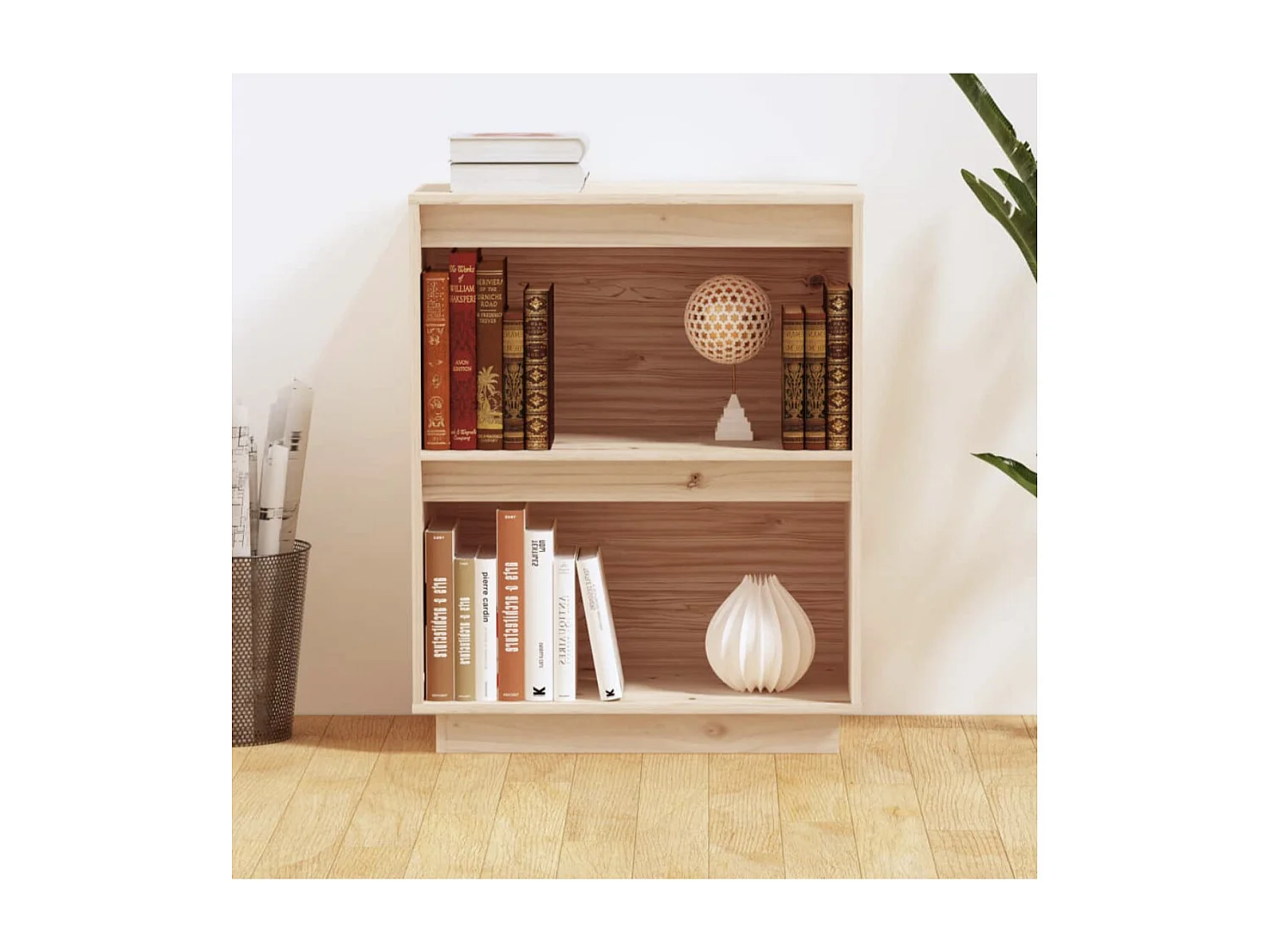 Petite étagère en bois massif de pin – Collection Vizion-Couleur Marron