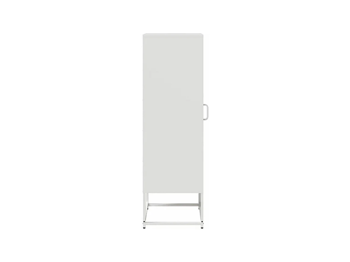 Meuble haut de rangement 1 porte 3 niveaux en métal Geko 36cm - Style Industriel-Couleur Blanc