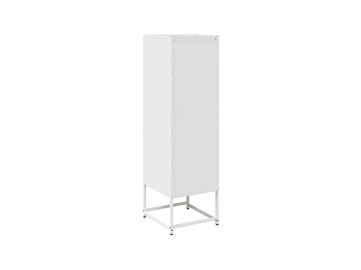 Meuble haut de rangement 1 porte 3 niveaux en métal Geko 36cm - Style Industriel-Couleur Blanc