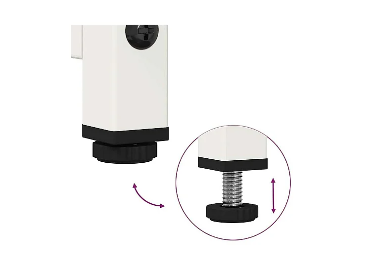 Meuble haut de rangement 1 porte 3 niveaux en métal Geko 36cm - Style Industriel-Couleur Blanc