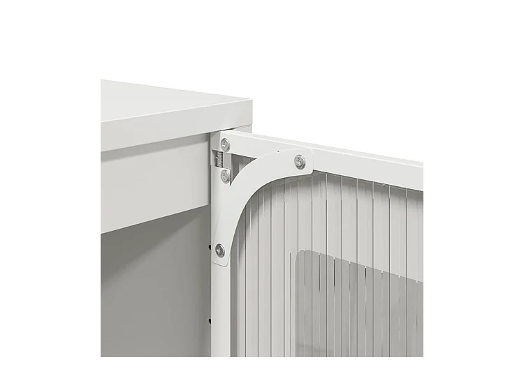Meuble haut de rangement 1 porte 3 niveaux en métal Geko 36cm - Style Industriel-Couleur Blanc