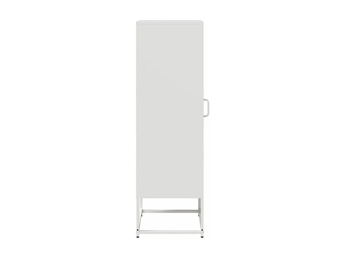 Meuble haut de rangement 1 porte 3 niveaux en métal Geko 36cm - Style Industriel-Couleur Blanc