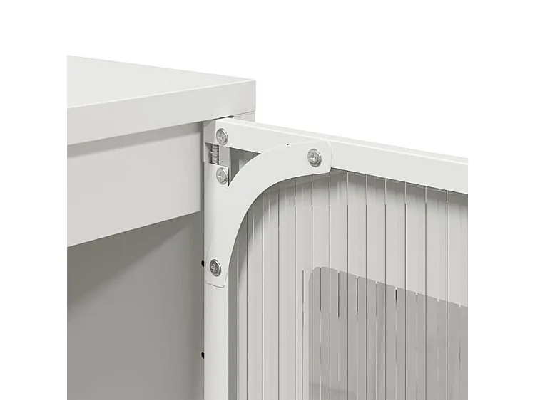 Meuble haut de rangement 1 porte 3 niveaux en métal Geko 36cm - Style Industriel-Couleur Blanc