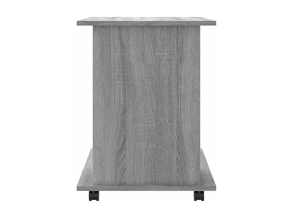 Petit meuble étagère à roulettes Ruka 60cm - Fonctionnel et moderne-Couleur Chêne gris
