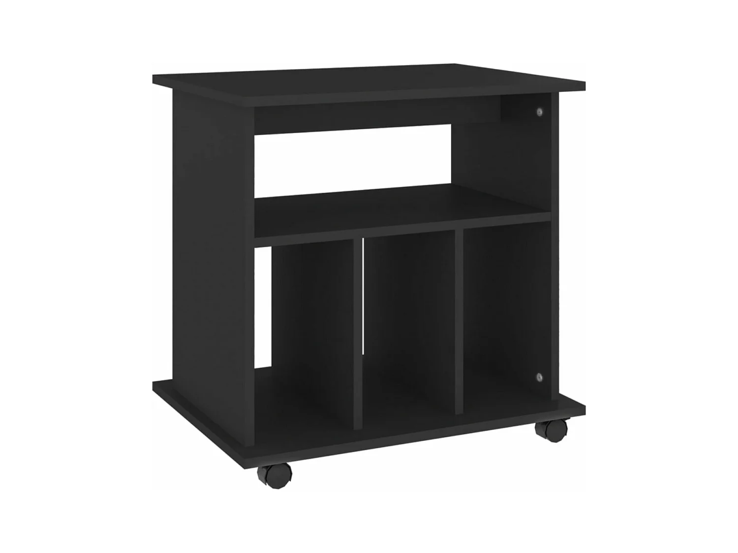 Petit meuble étagère à roulettes Ruka 60cm - Fonctionnel et moderne-Couleur Chêne gris