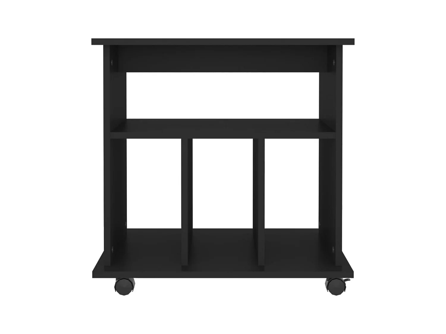 Petit meuble étagère à roulettes Ruka 60cm - Fonctionnel et moderne-Couleur Chêne gris