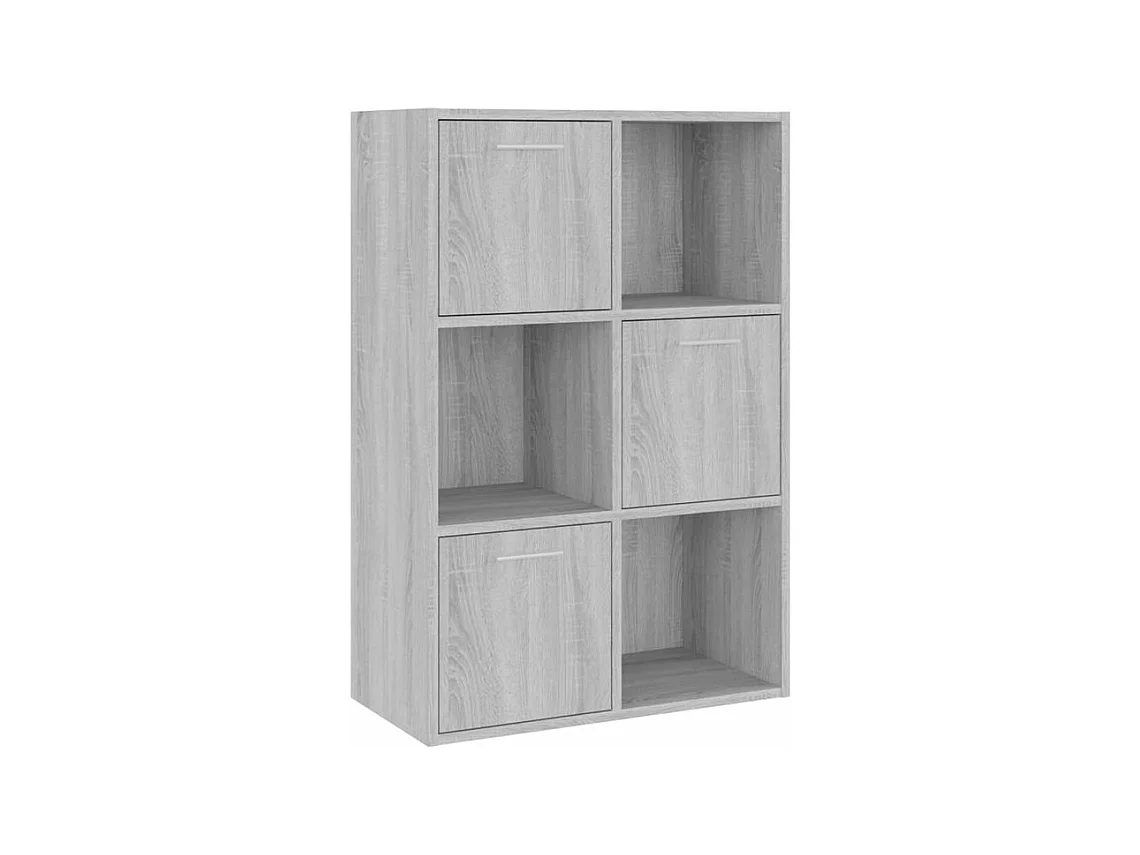 Meuble de rangement Doka 60cm - 3 niches 3 portes-Couleur Chêne gris
