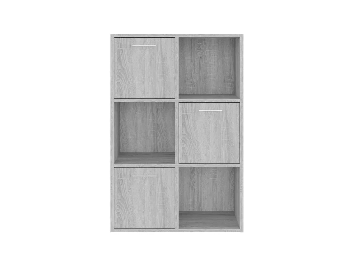 Meuble de rangement Doka 60cm - 3 niches 3 portes-Couleur Chêne gris