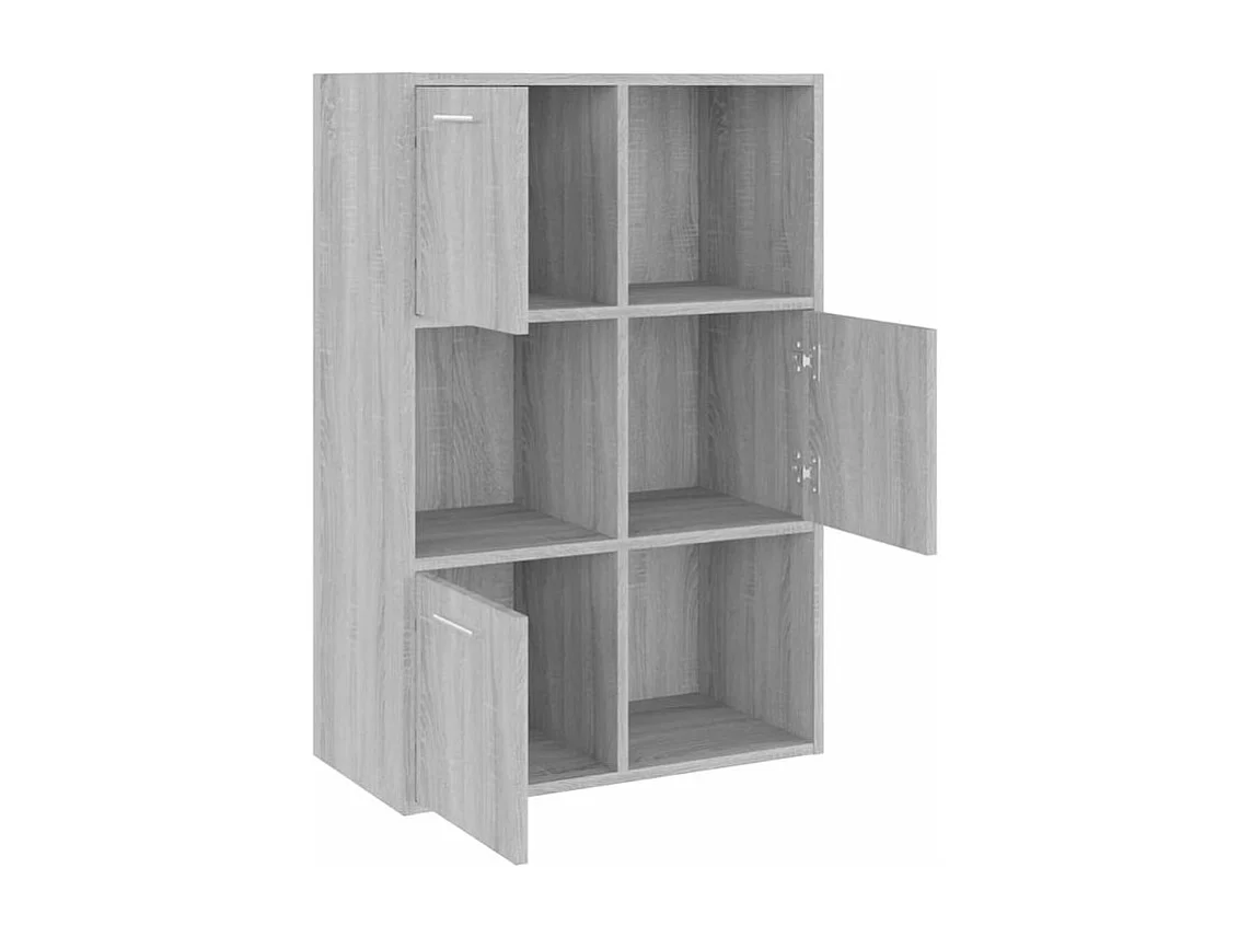 Meuble de rangement Doka 60cm - 3 niches 3 portes-Couleur Chêne gris