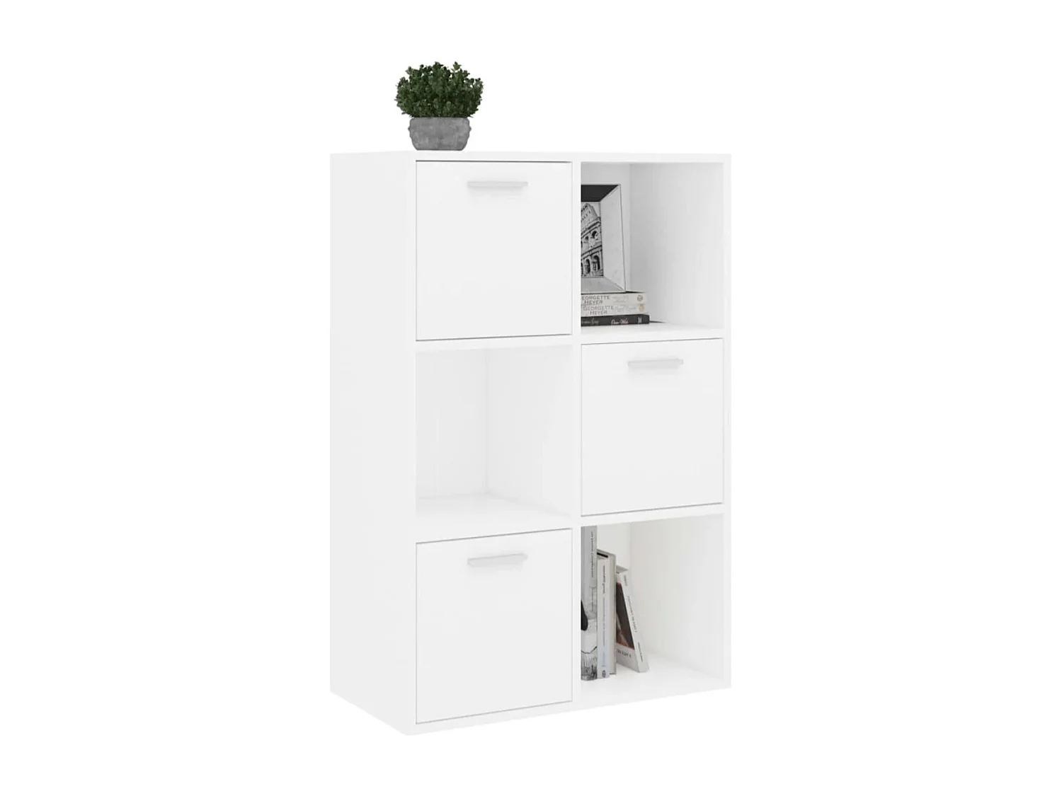 Meuble de rangement Doka 60cm - 3 niches 3 portes-Couleur Chêne gris