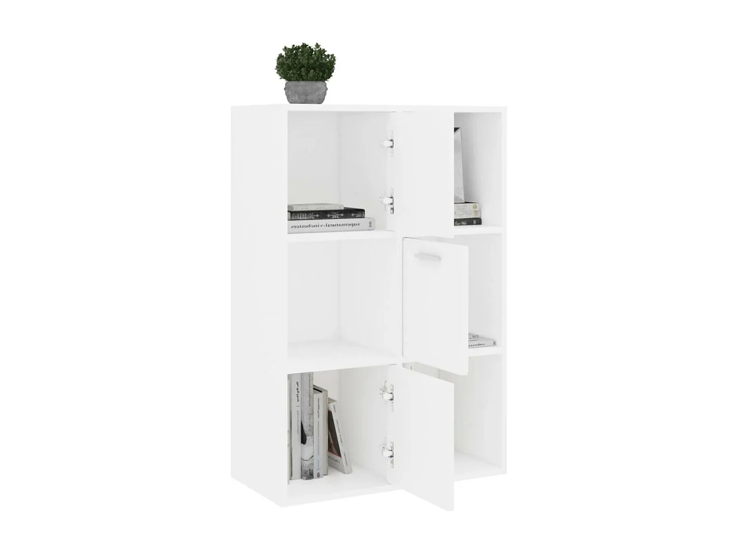 Meuble de rangement Doka 60cm - 3 niches 3 portes-Couleur Chêne gris