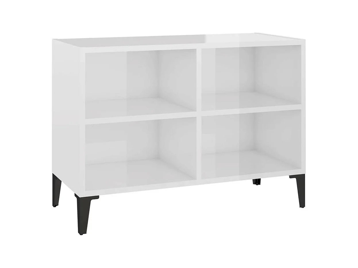 Meuble de rangement avec pieds en métal Blanc brillant 69,5x30x50