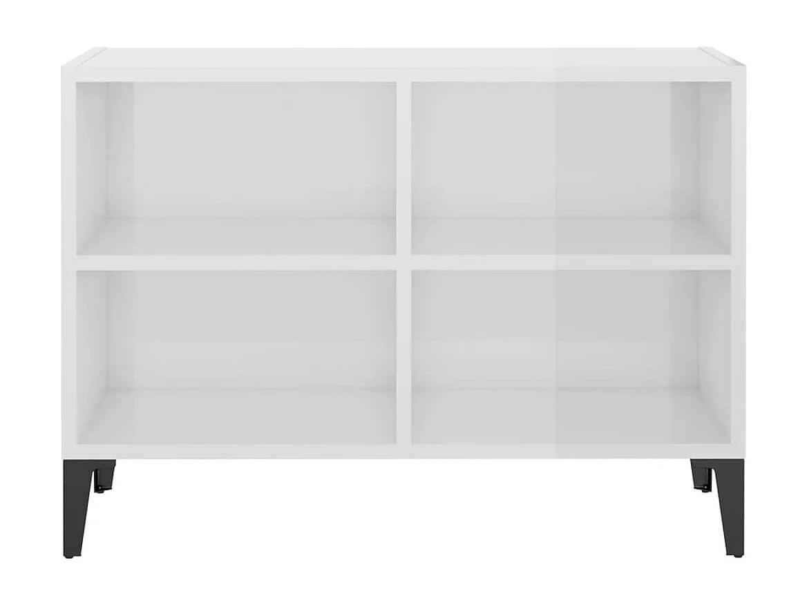 Meuble de rangement avec pieds en métal Blanc brillant 69,5x30x50