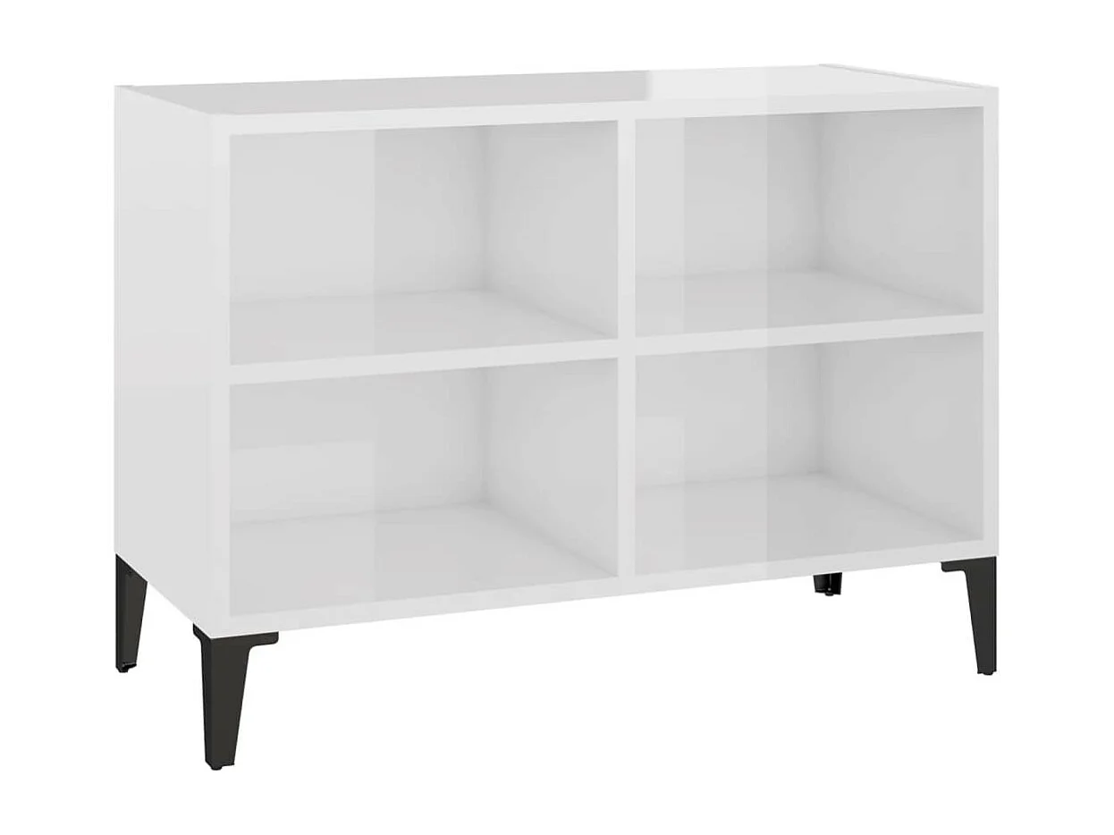 Meuble de rangement avec pieds en métal Blanc brillant 69,5x30x50