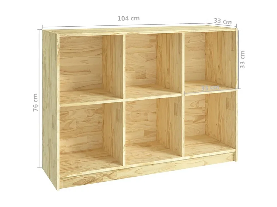 Bibliothèque 104x33x76 bois de pin massif
