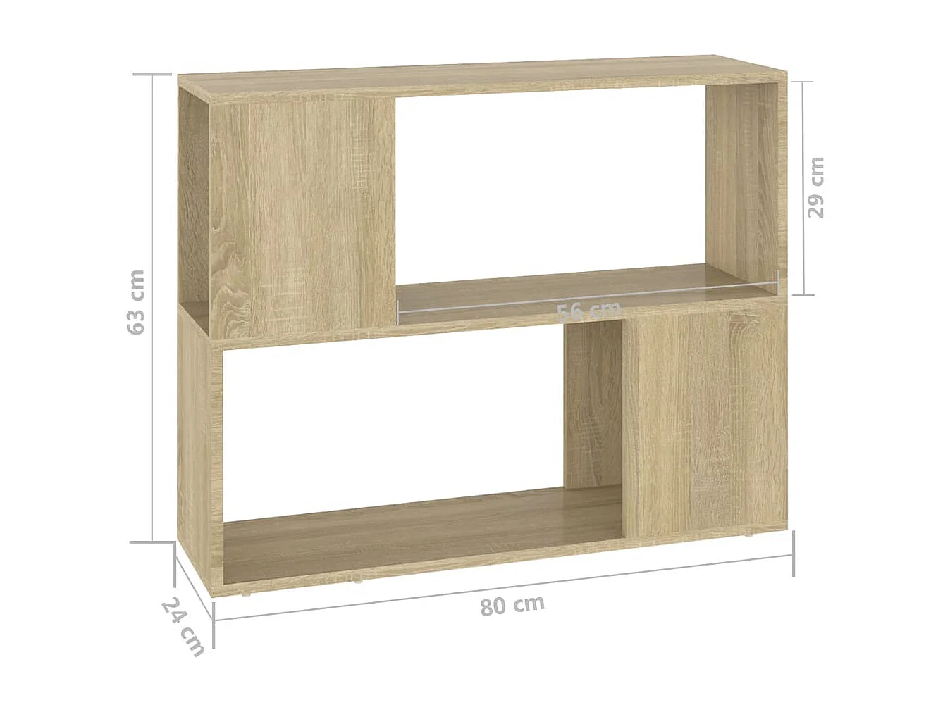 Etagère basse Chêne sonoma 80x24x63