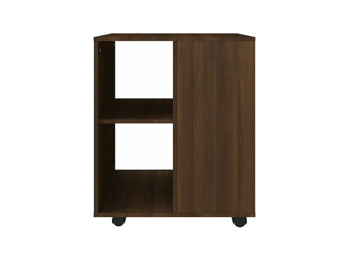 Petit meuble de rangement sur roulettes Burok 60cm – Discret et pratique-Couleur Noyer