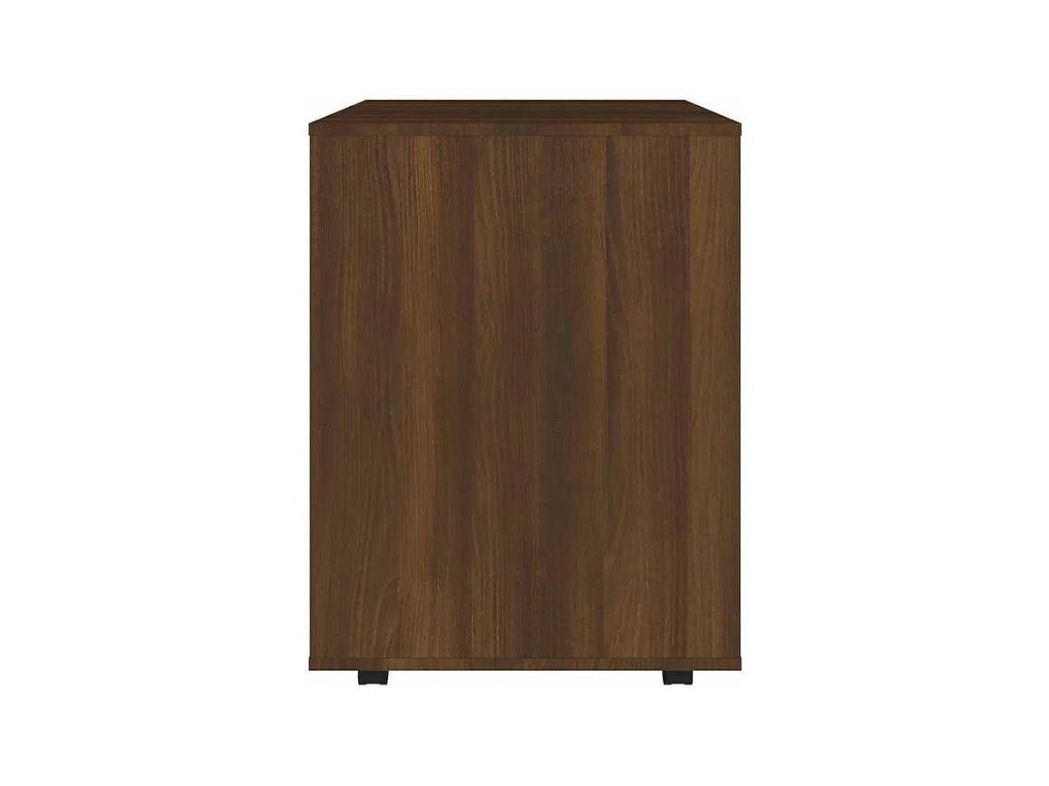 Petit meuble de rangement sur roulettes Burok 60cm – Discret et pratique-Couleur Noyer