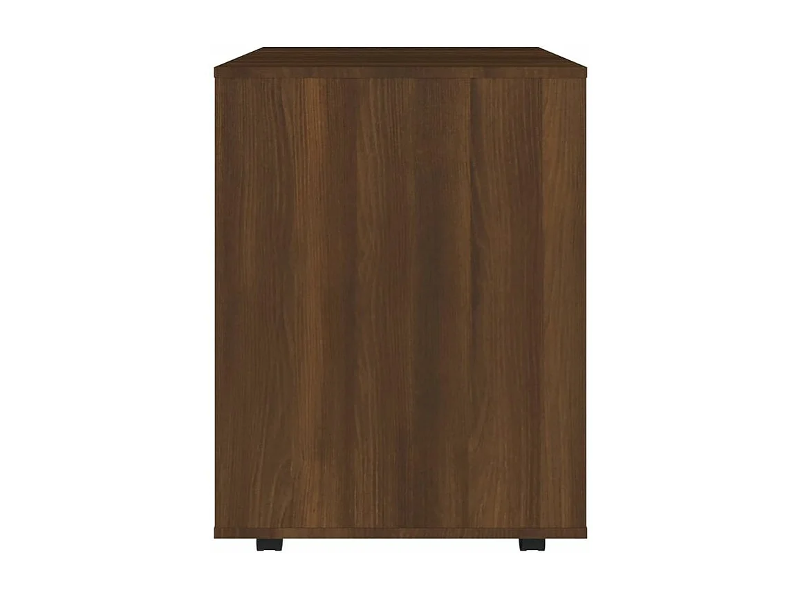 Petit meuble de rangement sur roulettes Burok 60cm – Discret et pratique-Couleur Noyer