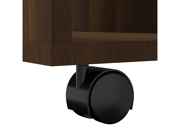 Petit meuble de rangement sur roulettes Burok 60cm – Discret et pratique-Couleur Noyer