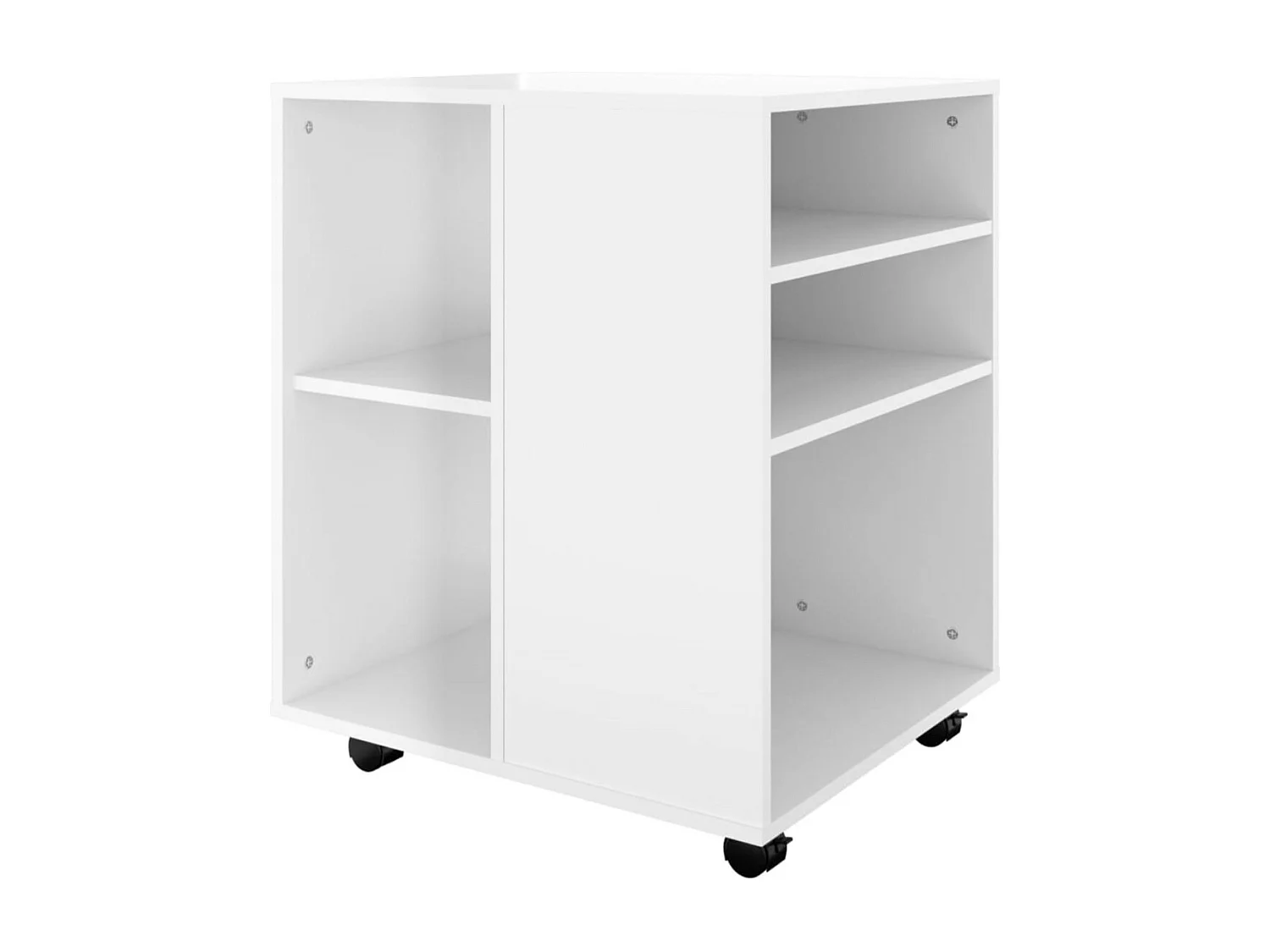 Petit meuble de rangement sur roulettes Burok 60cm – Discret et pratique-Couleur Noyer