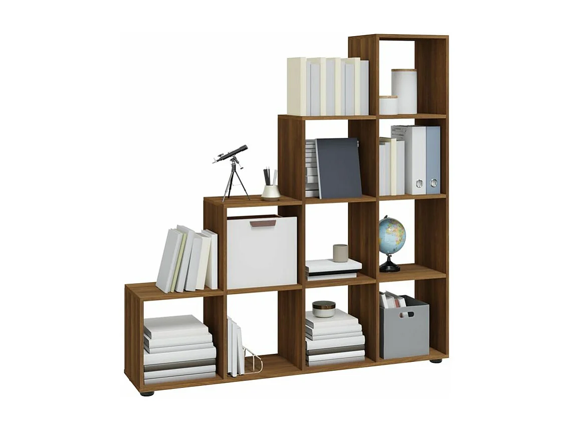 Bibliothèque escalier Chêne marron 142cm Bois d'ingénierie