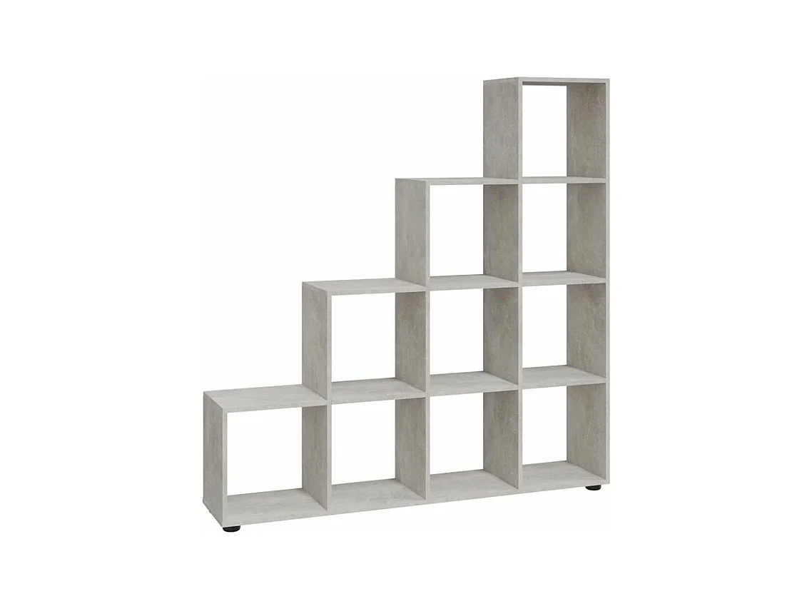 Bibliothèque escalier Gris béton 142cm Bois d'ingénierie