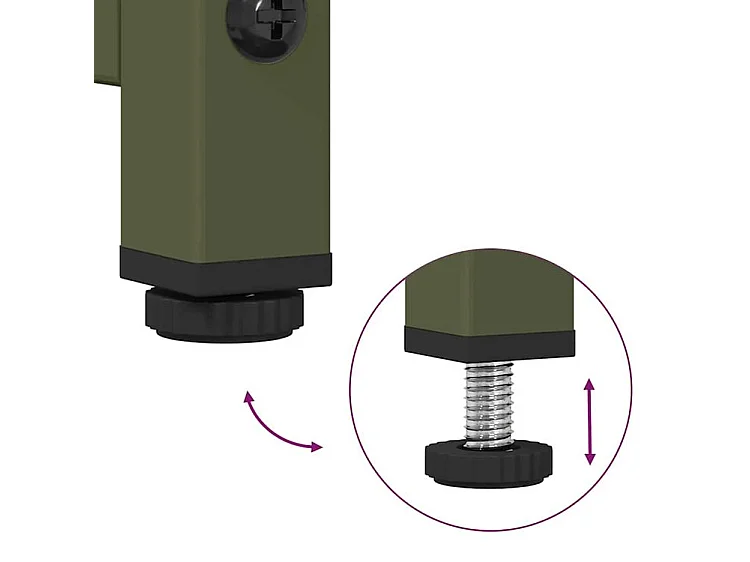 Meuble haut de rangement 1 porte 3 niveaux en métal Geko 36cm - Style Industriel-Couleur Vert olive