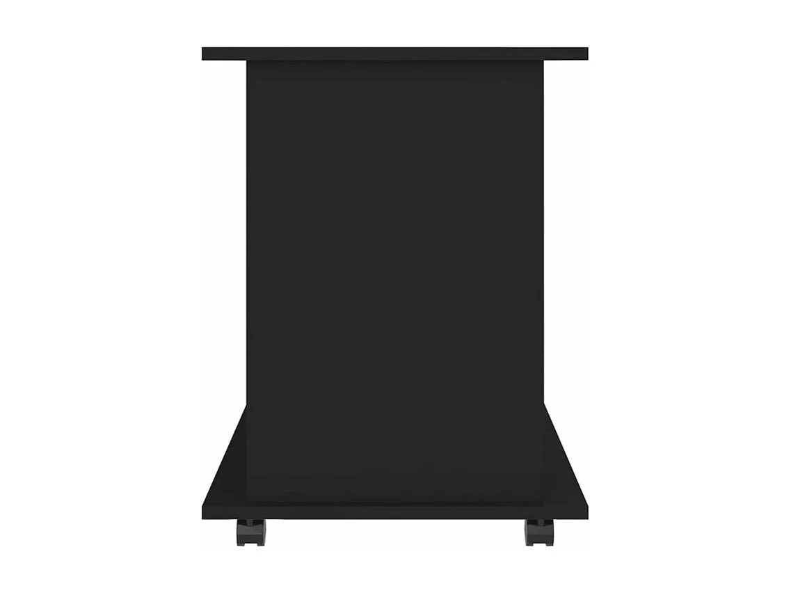Petit meuble étagère à roulettes Ruka 60cm - Fonctionnel et moderne-Couleur Noir