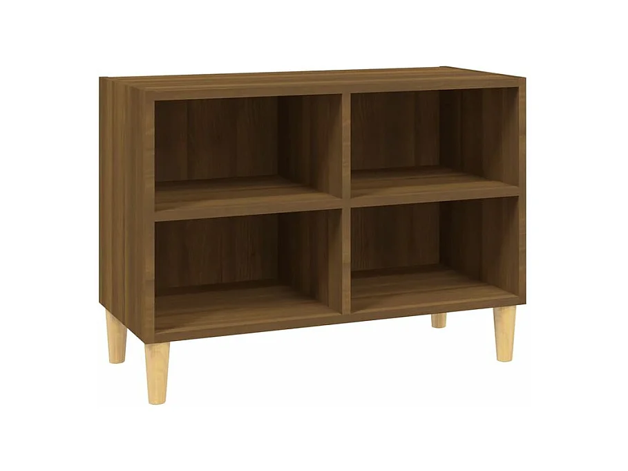 Petit meuble avec étageres sur pieds en bois naturel Kuba 70cm-Couleur Marron