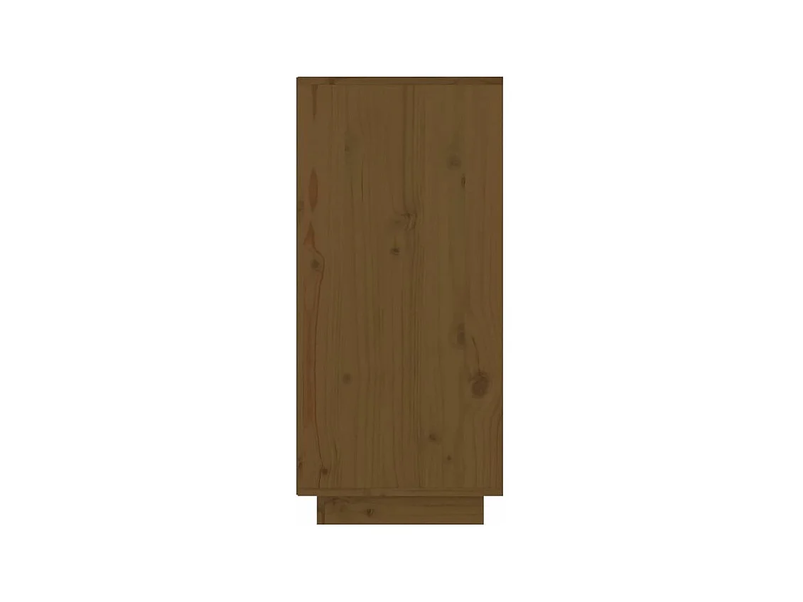 Petite étagère avec 2 tiroirs en bois massif de pin – Collection Vizion-Couleur Marron