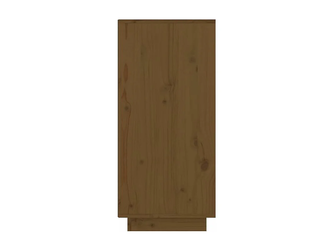 Petite étagère avec 2 tiroirs en bois massif de pin – Collection Vizion-Couleur Marron