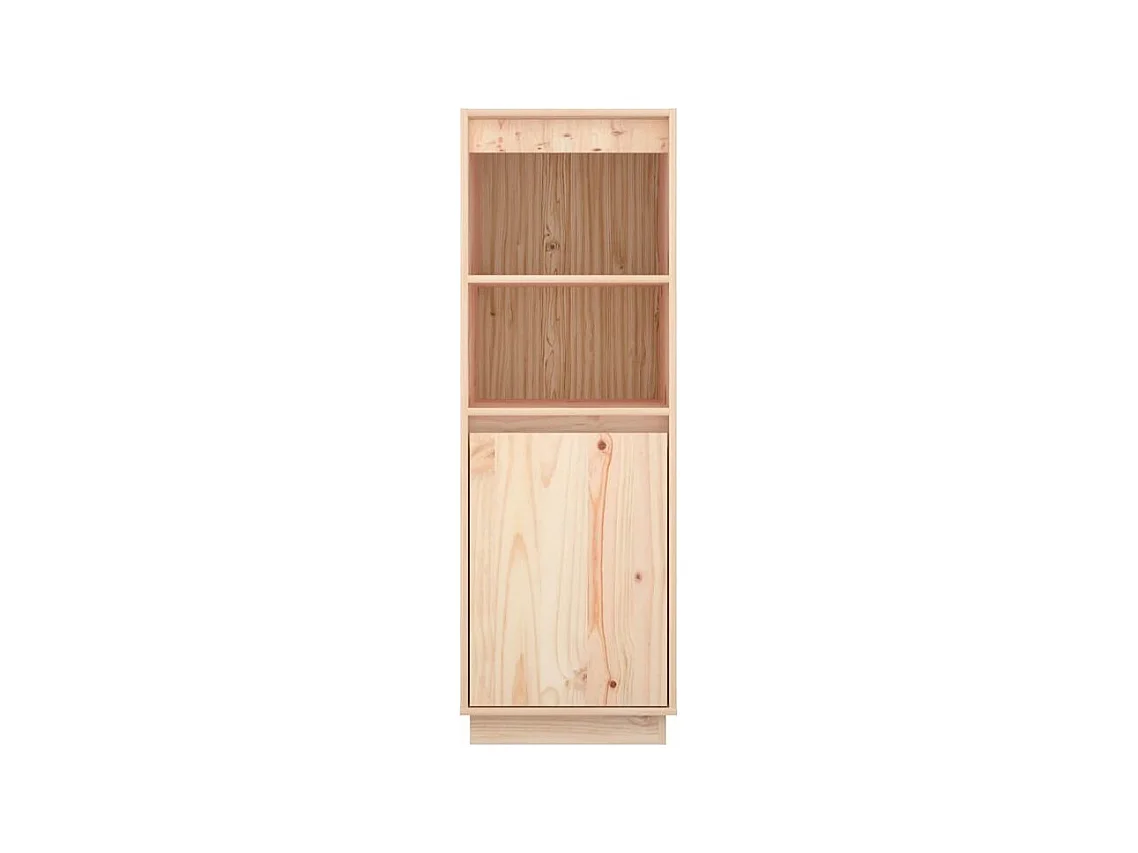 Meuble de rangement 1 porte 1 étagère Loupia 37cm - Bois pin massif-Couleur Naturel