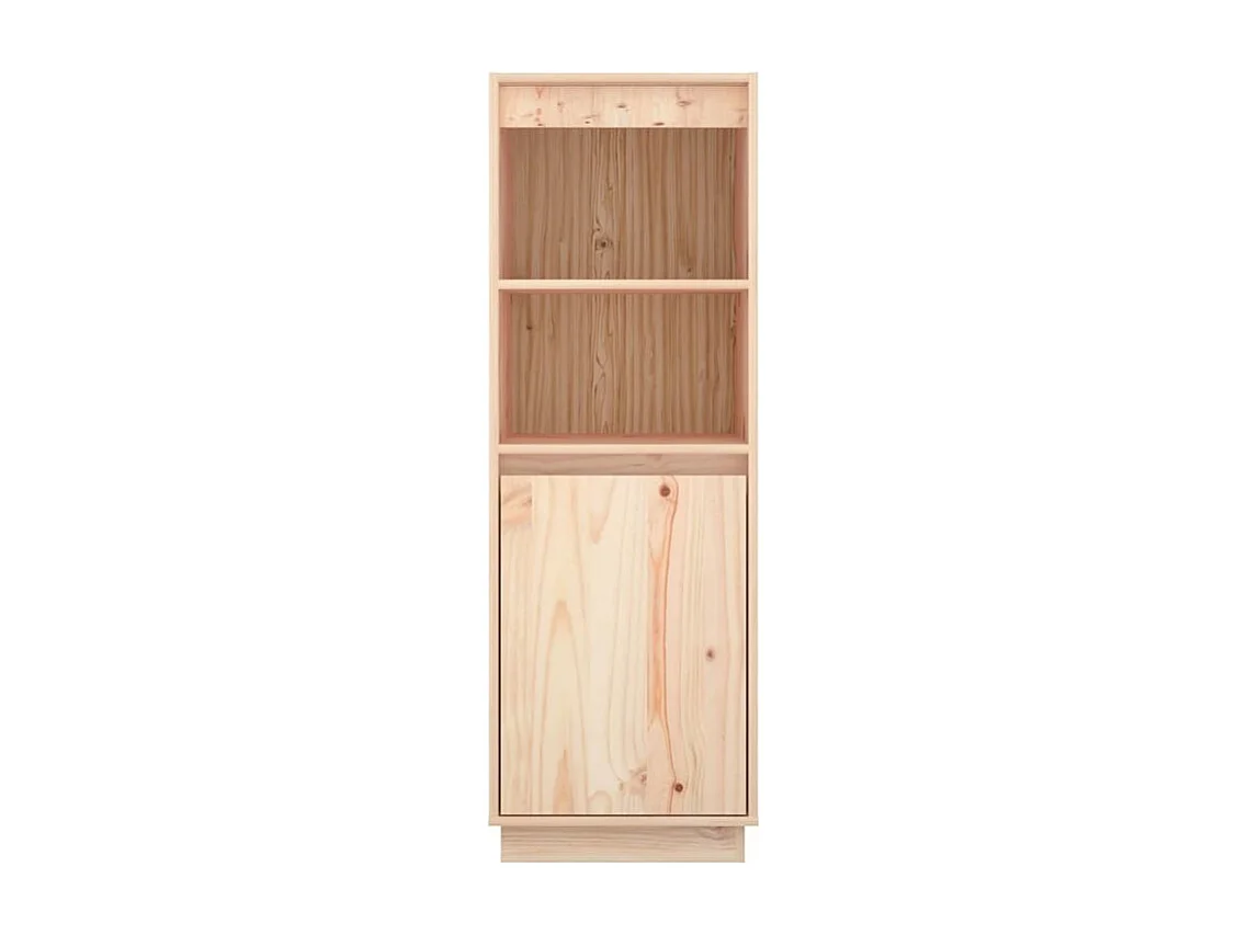 Meuble de rangement 1 porte 1 étagère Loupia 37cm - Bois pin massif-Couleur Naturel
