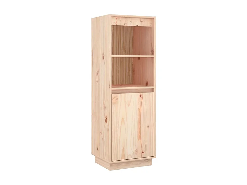 Meuble de rangement 1 porte 1 étagère Loupia 37cm - Bois pin massif-Couleur Naturel