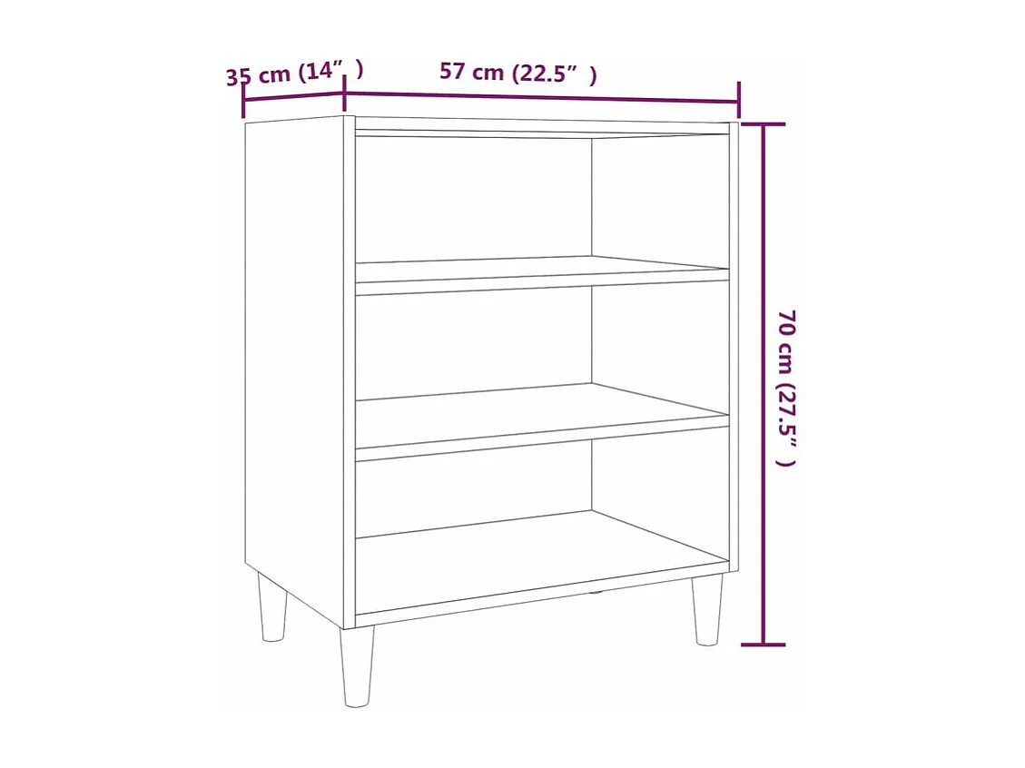 Buffet chêne marron 57x35x70 bois d'ingénierie